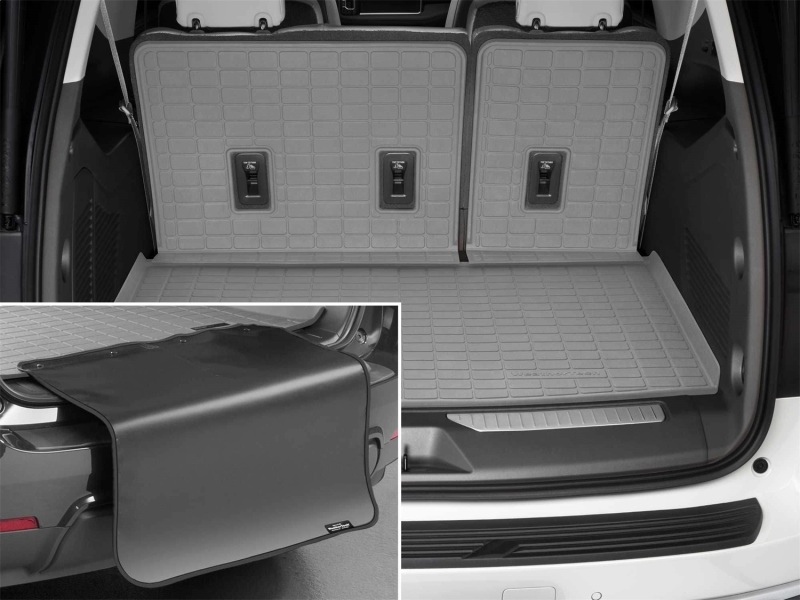 Picture of WeatherTech 2021 Chevrolet Suburban/GMC Yukon XL SeatBack Cargo Liners HP w/Bumper Protector - Grey
