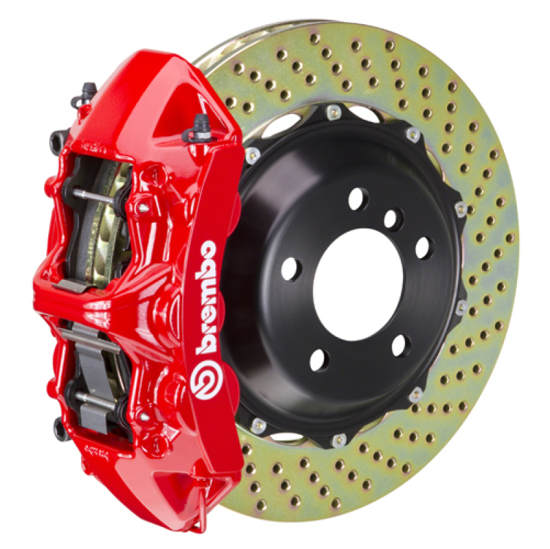 Picture of Brembo 94-99 Ferrari F355 Big Brake Kit - 380x32 2pc Drilled Rotor/6 Piston Caliper (Red)- Front Set
