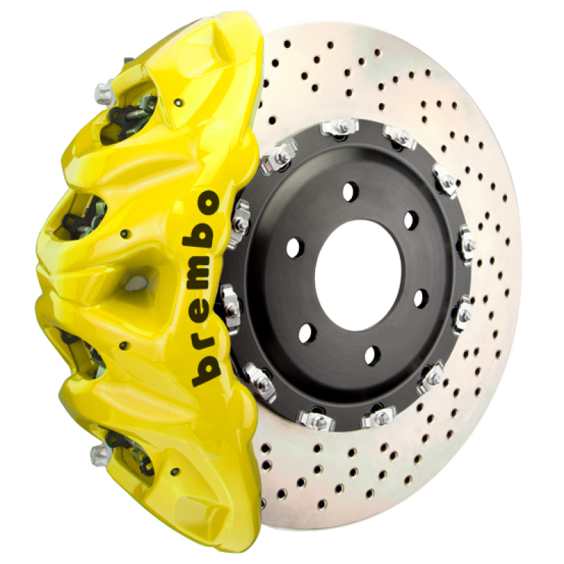 Picture of Brembo 25+ BMW X3 M50 xDrive (G45) Front GT BBK 8 Piston Cast 412x38 2pc Rotor Drilled - Yellow