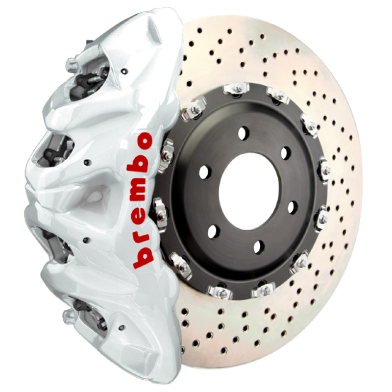 Picture of Brembo 25+ BMW X3 M50 xDrive (G45) Front GT BBK 8 Piston Cast 412x38 2pc Rotor Drilled - White