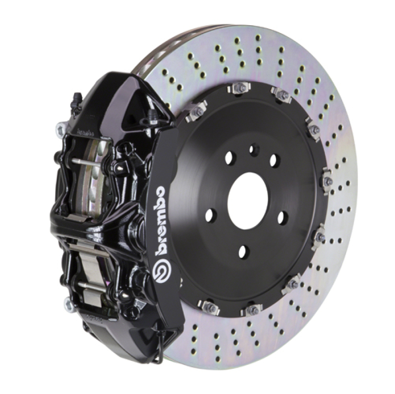 Picture of Brembo 24+ BMW M30i/530i xDrive/24+ 540i xDrive Fr GT BBK 6 Pist Cast 405x34 2pc Rotor Drilled- Blk