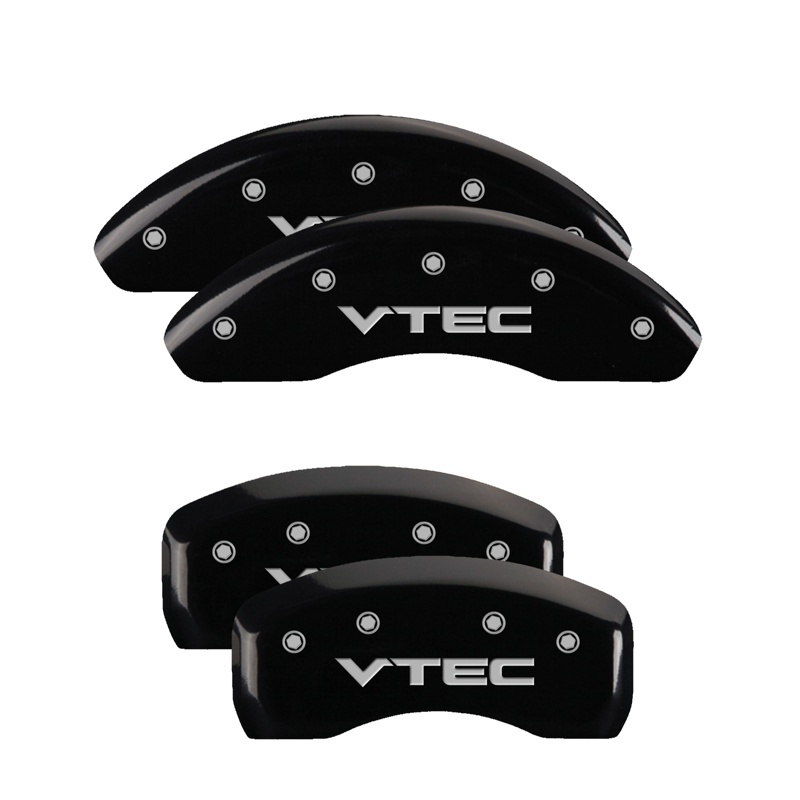 Picture of MGP 4 Caliper Covers Engraved Front & Rear Vtech Black finish silver ch