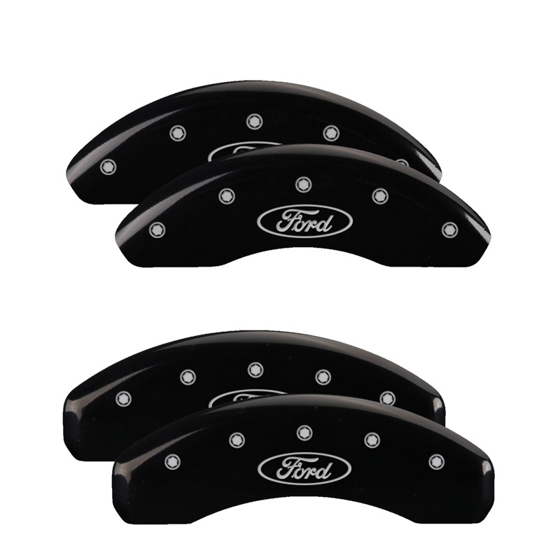 Picture of MGP 4 Caliper Covers Engraved Front & Rear Oval logo/Ford Black finish silver ch