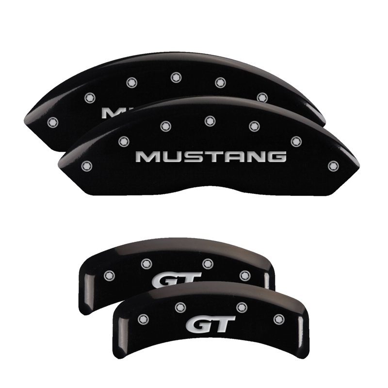 Picture of MGP 4 Caliper Covers Engraved Front Mustang Engraved Rear SN95/GT Black finish silver ch