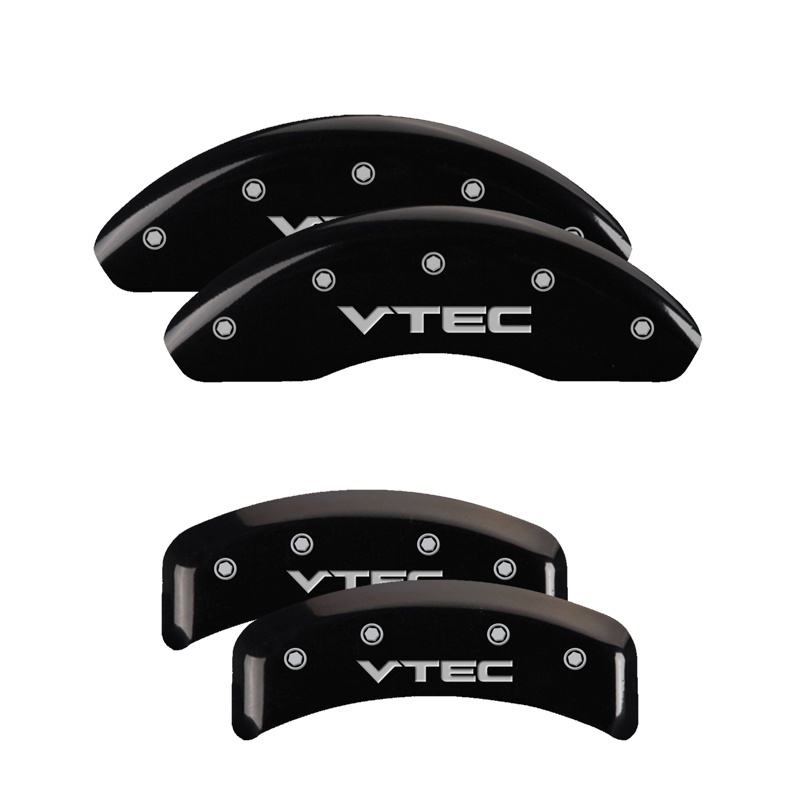 Picture of MGP 4 Caliper Covers Engraved Front & Rear Vtech Black finish silver ch