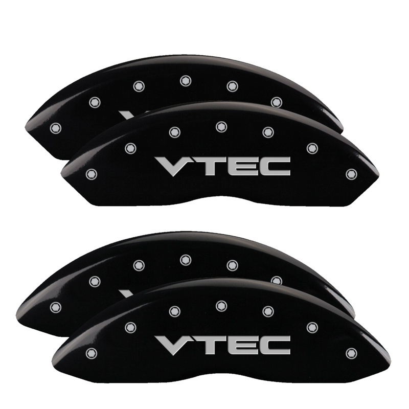 Picture of MGP 4 Caliper Covers Engraved Front & Rear Vtech Black finish silver ch