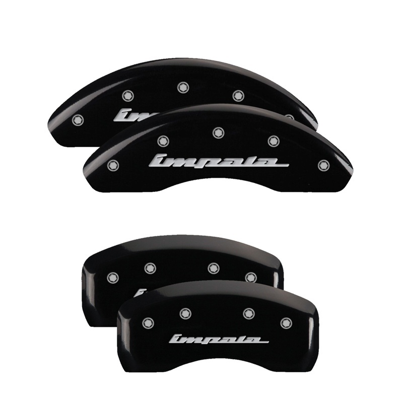 Picture of MGP 4 Caliper Covers Engraved Front & Rear Impala Black finish silver ch