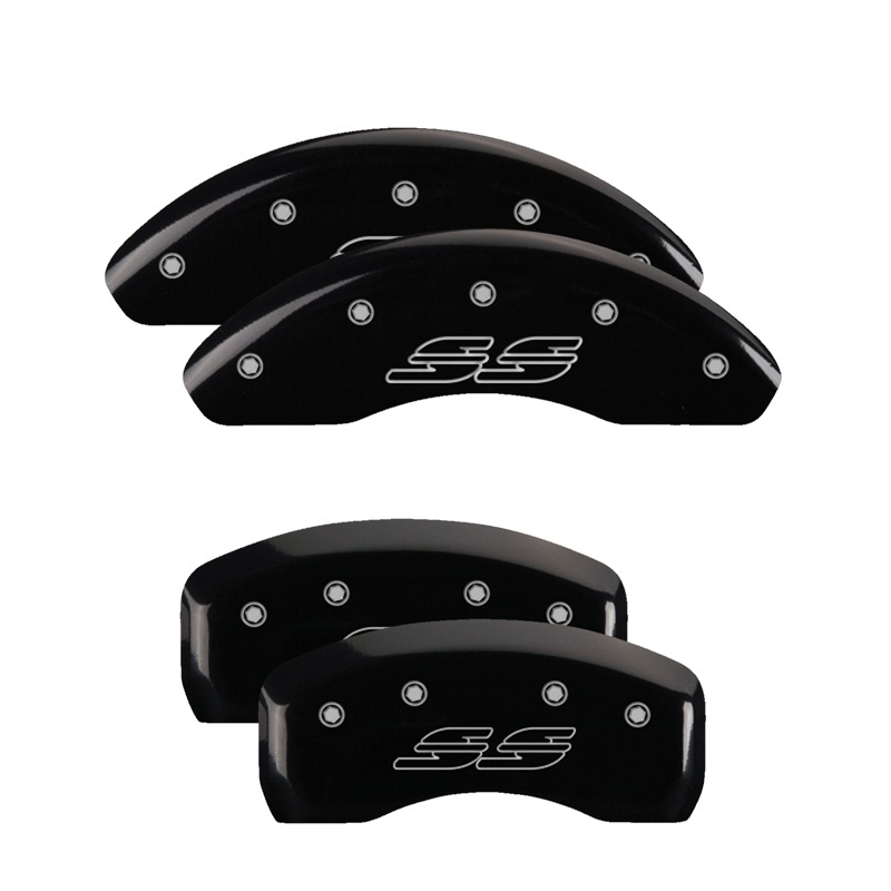 Picture of MGP 4 Caliper Covers Engraved Front & Rear Impala style/SS Black finish silver ch
