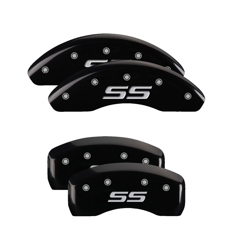 Picture of MGP 4 Caliper Covers Engraved Front & Rear Monte Carlo style/SS Black finish silver ch