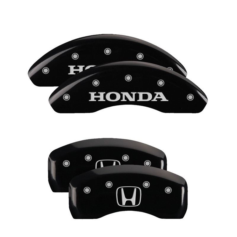 Picture of MGP 4 Caliper Covers Engraved Front Honda Engraved Rear H Logo Black finish silver ch
