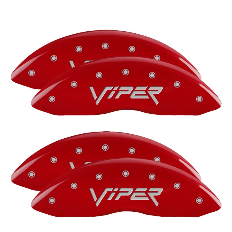 Picture of MGP 4 Caliper Covers Engraved Front & Rear Gen 2/Viper Red finish silver ch