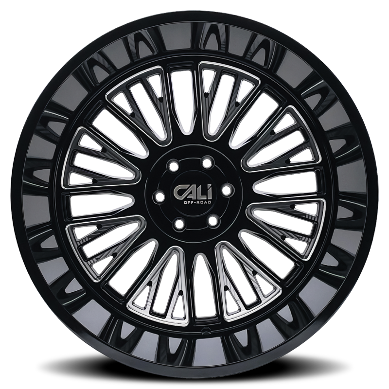 Picture of Cali Off-Road 9116 Vertex 22x12 / 6x135 BP / -44mm Offset / 87.1mm Hub Gloss Black Milled Wheel