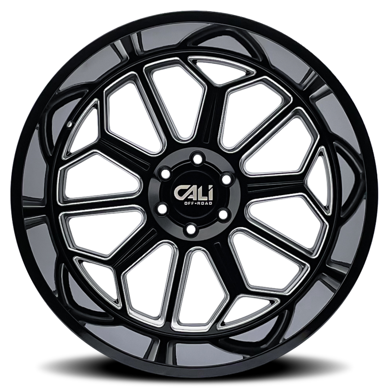 Picture of Cali Off-Road 9117 Auburn 20x9 / 6x139.7 BP / -12mm Offset / 106mm Hub Gloss Black Milled Wheel