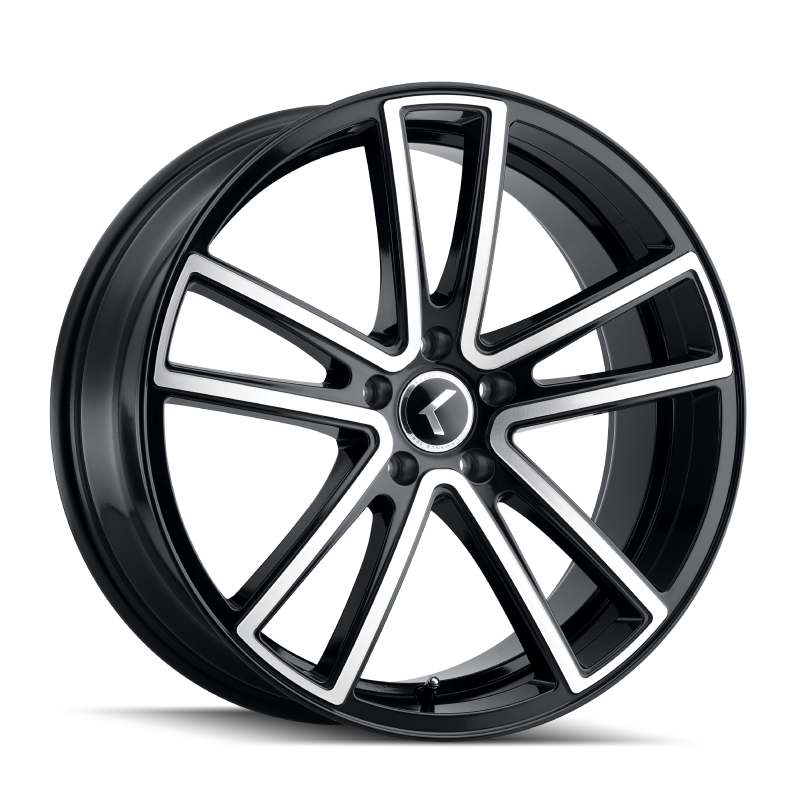 Picture of Kraze KR190 Lusso 22x8.5 / 5x120 BP / 38mm Offset / 74.1mm Hub Gloss Black Machined Wheel