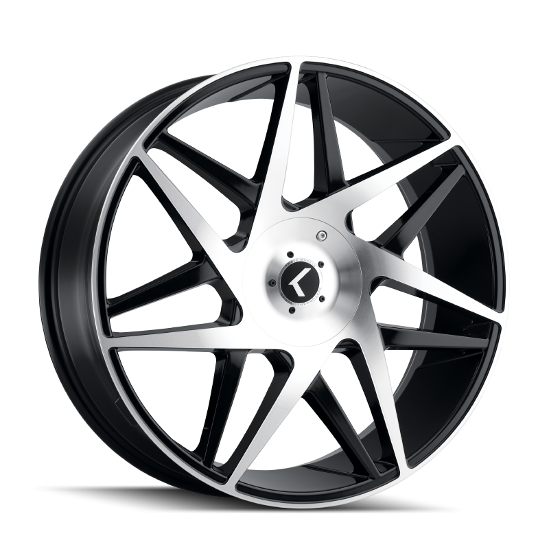 Picture of Kraze KR192 Phase 22x8.5 / 5x112/114.3 BP / 38mm Offset / 72.62mm Hub Gloss Black Machined Wheel