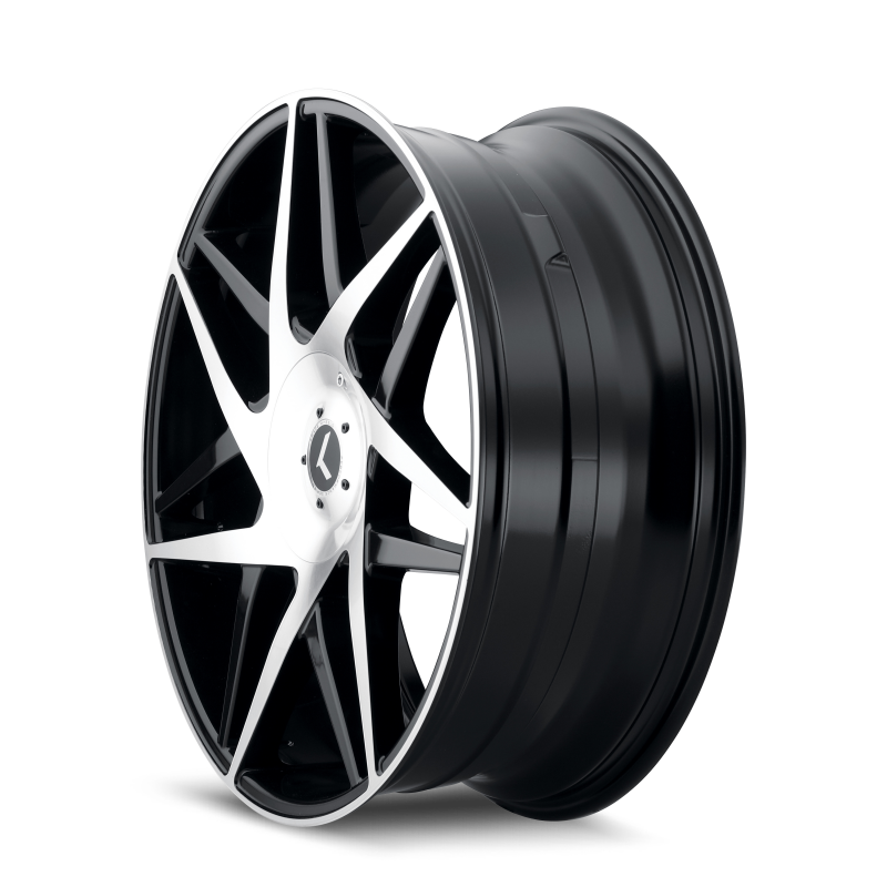 Picture of Kraze KR192 Phase 22x8.5 / 5x112/114.3 BP / 38mm Offset / 72.62mm Hub Gloss Black Machined Wheel