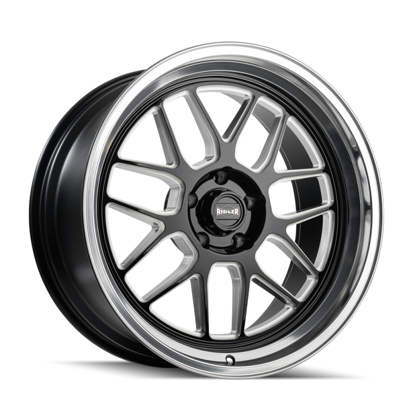 Picture of Ridler 611 18x9.5 / 5x120.65 BP / 0mm OS / 83.82mm Hub Gls Blk/Mill w/ Diamond Cut Lip Wheel