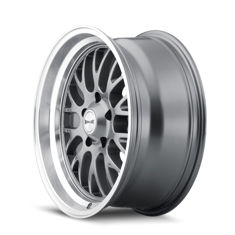 Picture of Ridler 607 20x8.5 / 5x120.65 BP / 0mm Offset / 83.82mm Hub Gloss Grey Machined Wheel