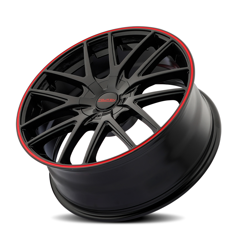 Picture of Touren 3260 TR60 17x7.5 / 5x100/114.3 BP / 42mm Offset / 72.62mm Hub Gloss Black w/ Red Ring Wheel