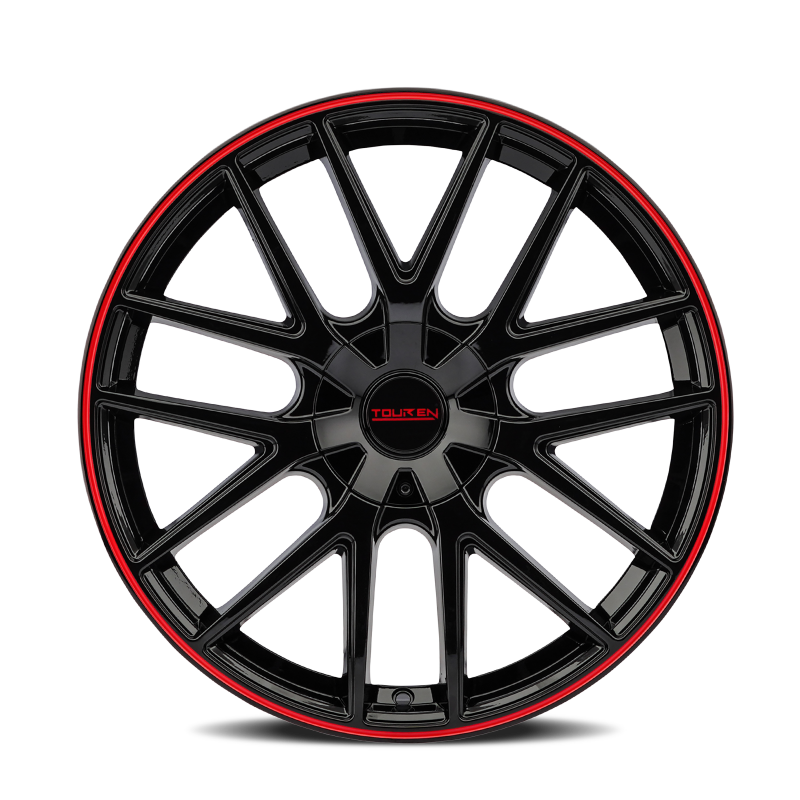 Picture of Touren 3260 TR60 16x7 / 5x112/120 BP / 42mm Offset / 72.62mm Hub Gloss Black w/ Red Ring Wheel