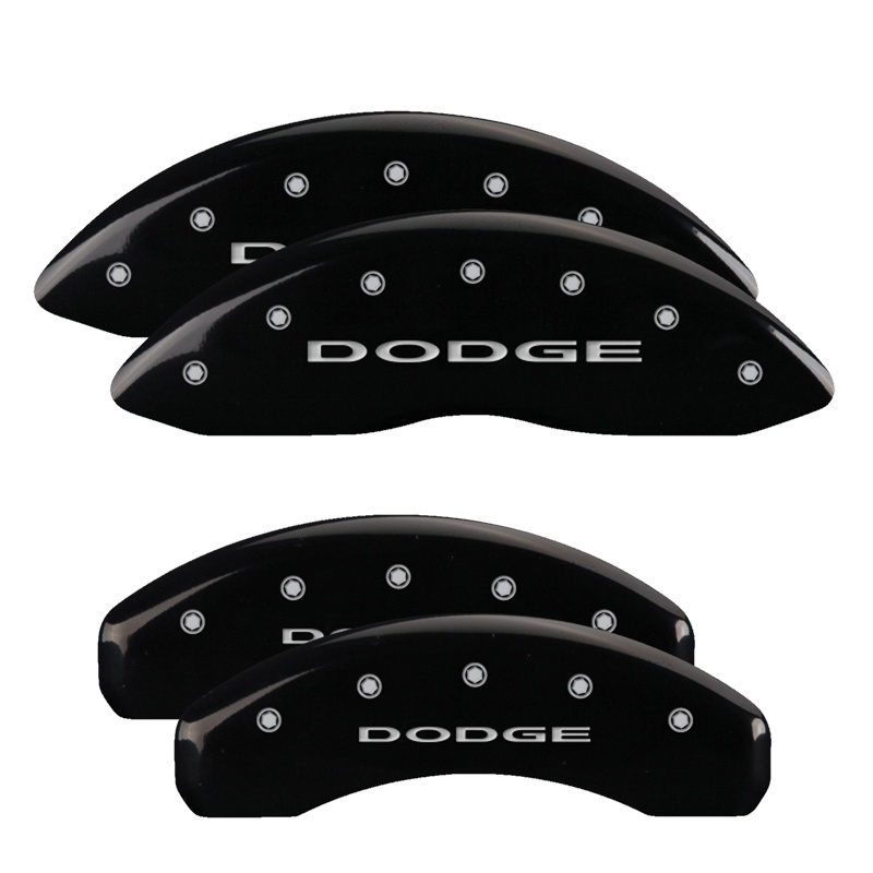 Picture of MGP 4 Caliper Covers Engraved Front & Rear With out stripes/Dodge Black finish silver ch