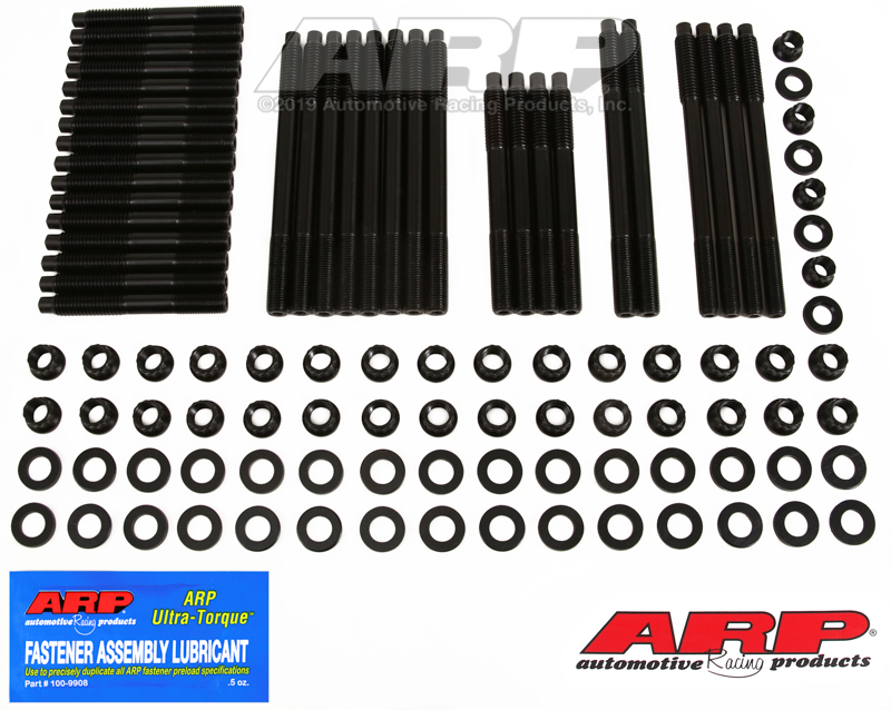 Picture of ARP SBC w/Brodix,Rodeck alm Black, 12/18A WT/Clone Brodix hd 3/8 ctr blt holes Head Stud Kit