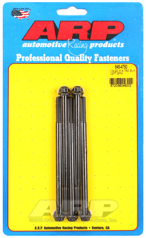 Picture of ARP 1/4-20 x 4.750 12pt black oxide bolts