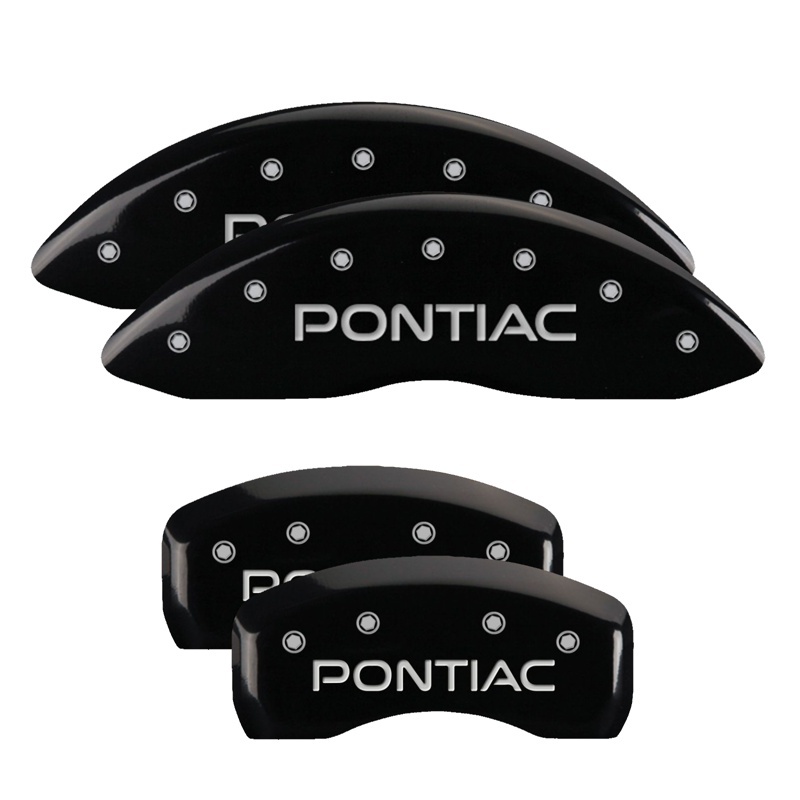 Picture of MGP 4 Caliper Covers Engraved Front & Rear Pontiac Black finish silver ch