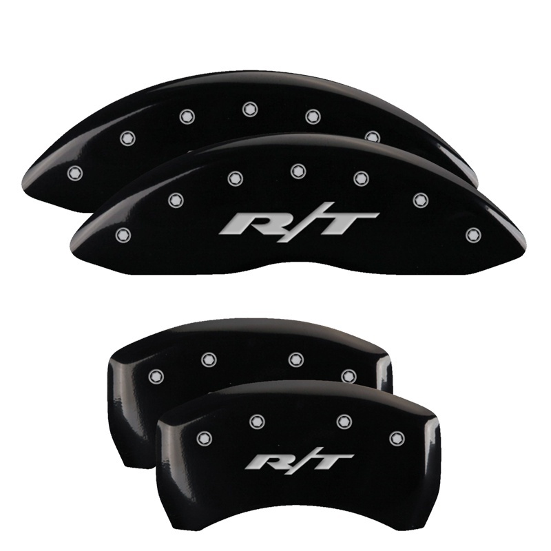 Picture of MGP 4 Caliper Covers Engraved Front & Rear RT1-Truck Black finish silver ch