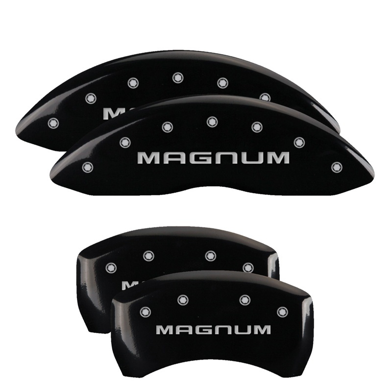 Picture of MGP 4 Caliper Covers Engraved Front & Rear Magnum Black finish silver ch
