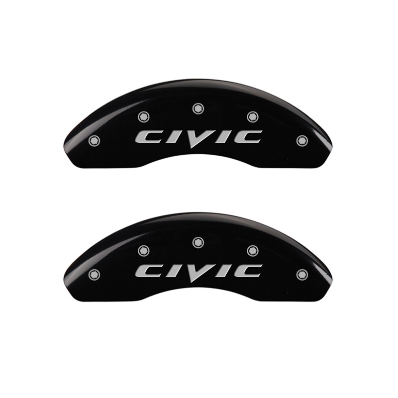 Picture of MGP Front set 2 Caliper Covers Engraved Front 2015/Civic Black finish silver ch