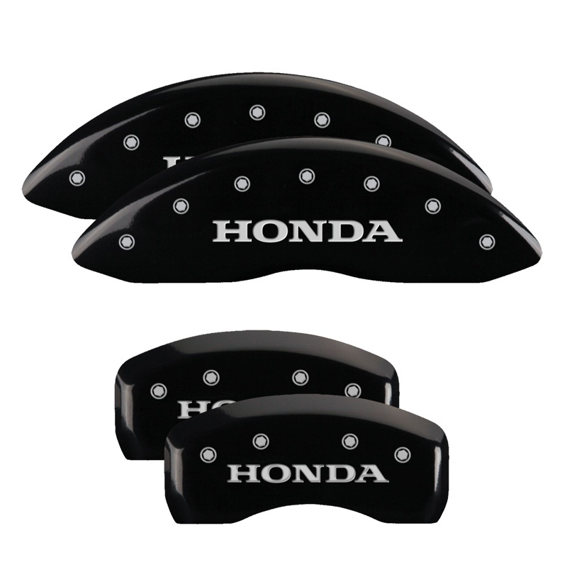 Picture of MGP 4 Caliper Covers Engraved Front & Rear Honda Black finish silver ch