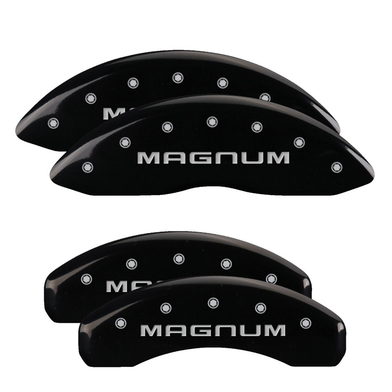 Picture of MGP 4 Caliper Covers Engraved Front & Rear Magnum Black finish silver ch