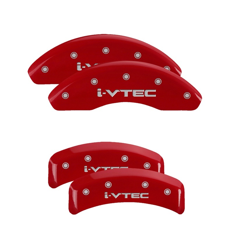 Picture of MGP 4 Caliper Covers Engraved Front & Rear i-Vtec Red finish silver ch