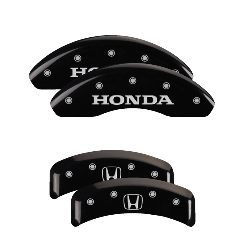 Picture of MGP 4 Caliper Covers Engraved Front Honda Engraved Rear H Logo Black finish silver ch