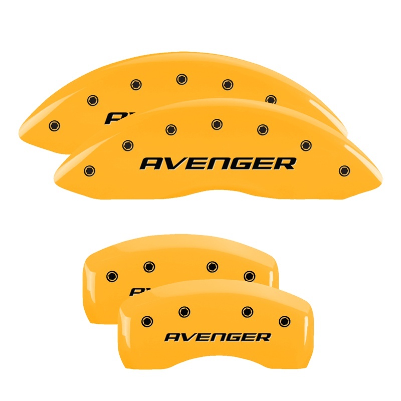 Picture of MGP 4 Caliper Covers Engraved Front & Rear With out stripes/Avenger Yellow finish black ch