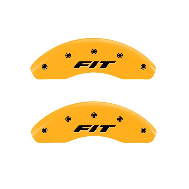 Picture of MGP Front set 2 Caliper Covers Engraved Front FIT Yellow finish black ch