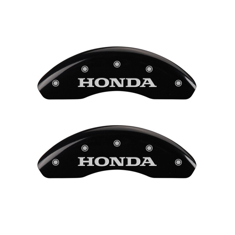Picture of MGP Front set 2 Caliper Covers Engraved Front Honda Black finish silver ch
