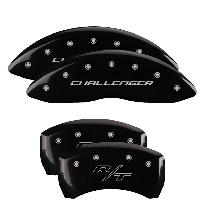 Picture of MGP 4 Caliper Covers Engraved Front Block/Challenger Engraved Rear Vintage Style/RT Blk fnsh slvr ch