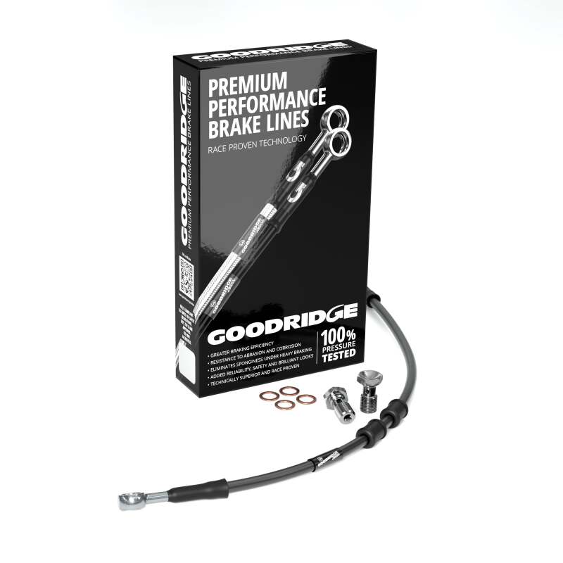 Picture of Goodridge 99-09 HD FXSTB +2in Black Brake Line Kit w/Stainless Steel Fittings