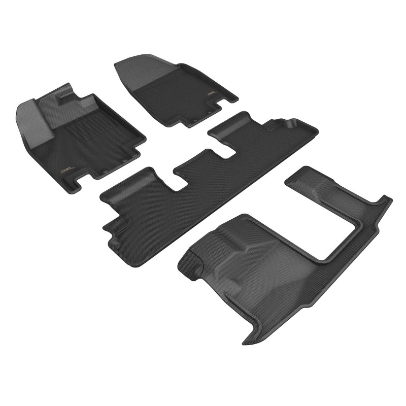 Picture of 3D MAXpider 22-24 Nissan Pathfinder 8-Seat Kagu Black Floor Mat - Row 1/2/3