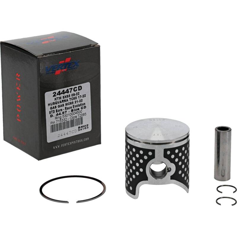 Picture of Vertex Piston 09-24 KTM 65 SX 65cc Cast Race Evolution Piston Kit
