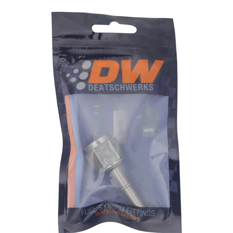 Picture of DeatschWerks 8AN Female Flare Swivel to 5/16in Male EFI Quick Disconnect - Anodized DW Titanium