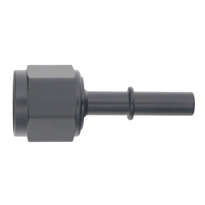 Picture of DeatschWerks 8AN Female Flare Swivel to 5/16in Male EFI Quick Disconnect - Anodized Matte Black