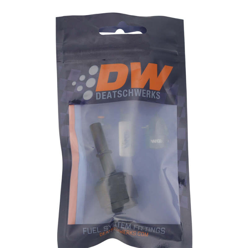 Picture of DeatschWerks 8AN Female Flare Swivel to 5/16in Male EFI Quick Disconnect - Anodized Matte Black