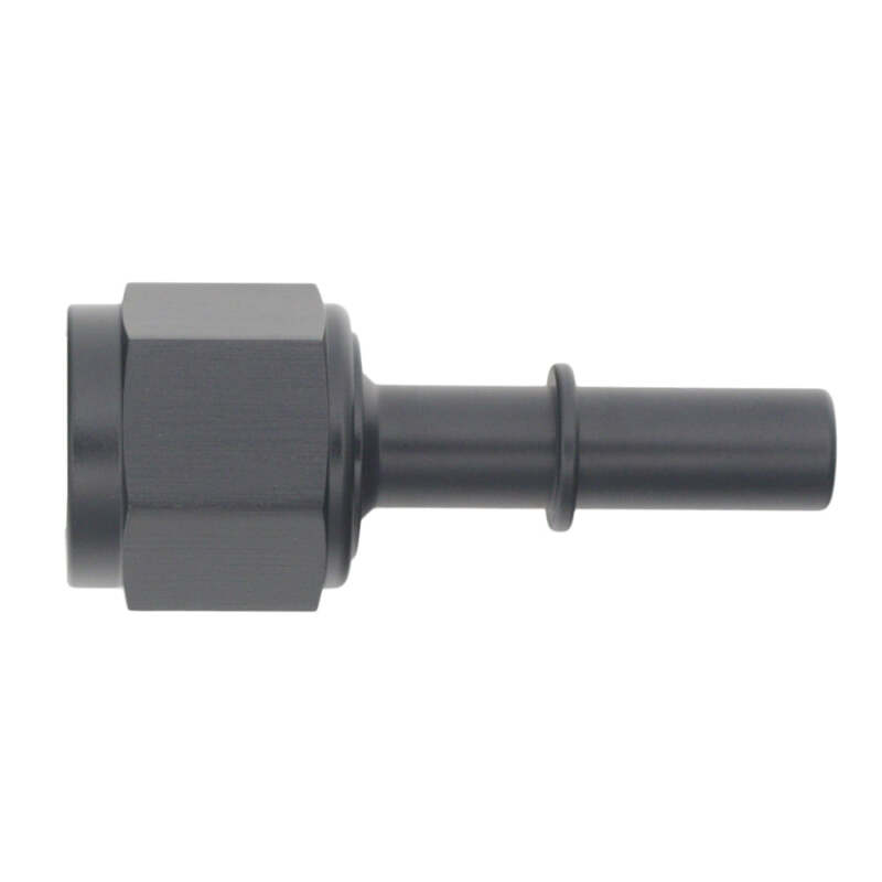 Picture of DeatschWerks 8AN Female Flare Swivel to 3/8in Male EFI Quick Disconnect - Anodized Matte Black