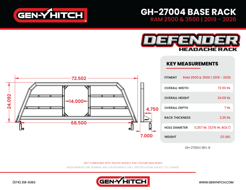 Picture of GEN-Y Hitch GEN Defender Headache Rack Exterior Trim - GH-27004