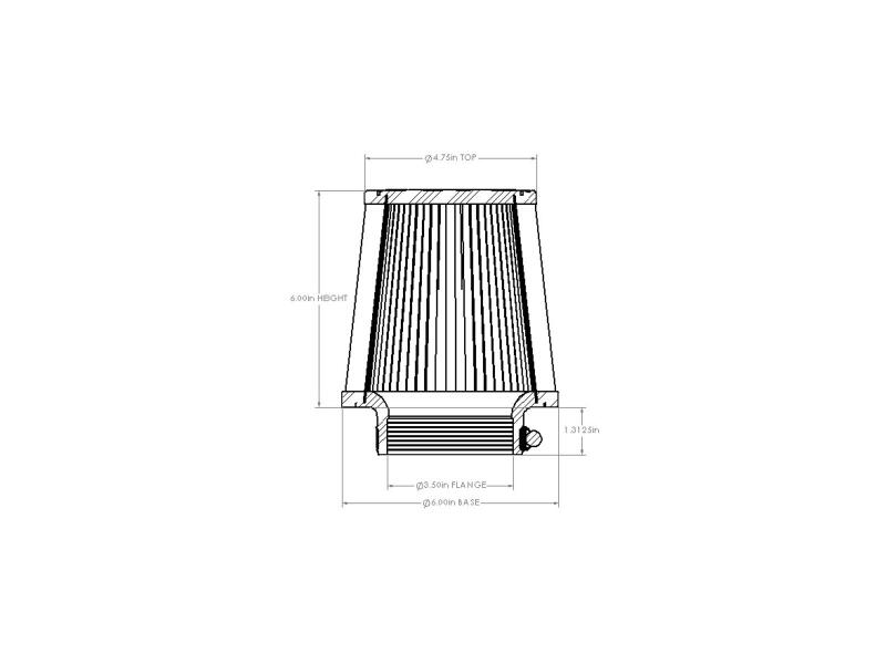 Picture of aFe Universal D2 Dura Dry Air Filter - 21-35010V