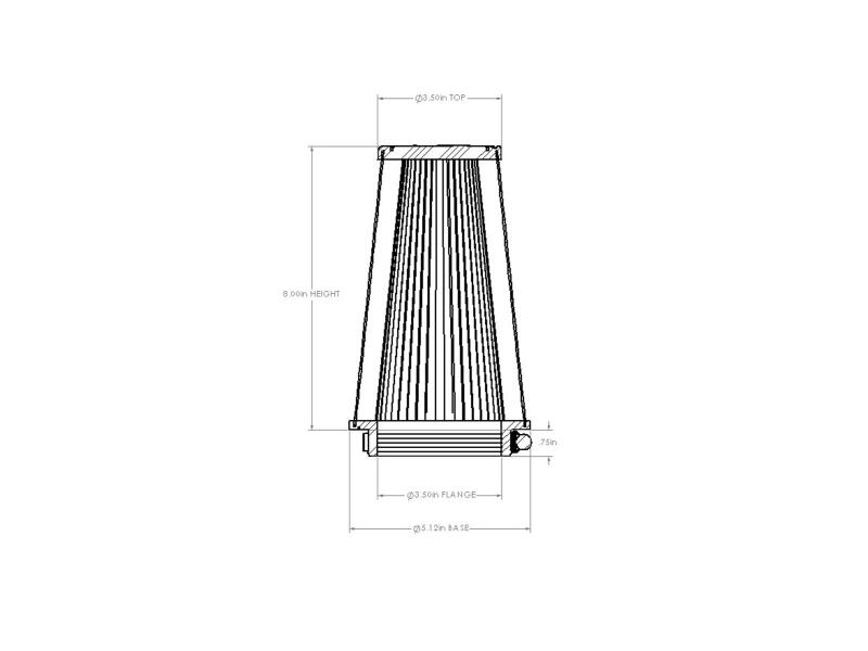 Picture of aFe Universal D2 Dura Dry Air Filter - 21-35508V