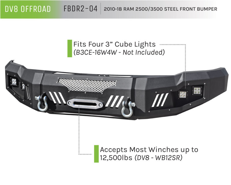 Picture of DV8 Offroad DVE Front Bumpers - FBDR2-04